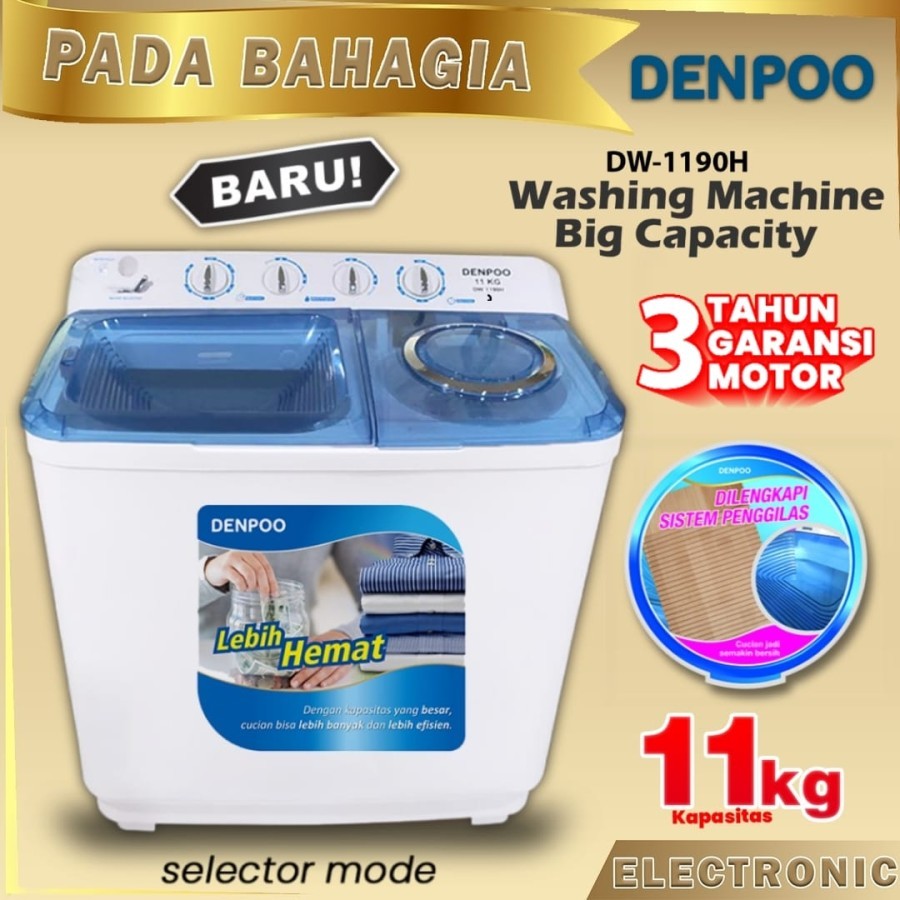 Mesin Cuci 2 Tabung 11 Kg DENPOO DW 1190H