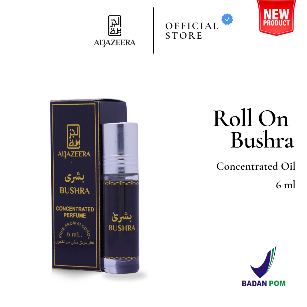 Bushra Parfum Roll On Arab 6 ml Non Alkohol | Minyak Wangi Concentrated Oil | Original Segel Pabrik 