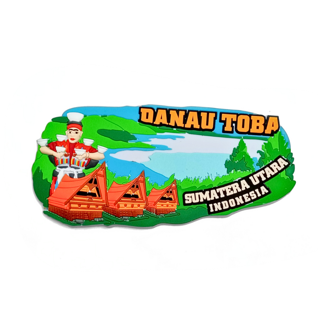 Souvenir magnet kulkas Danau Toba oleh oleh Medan Sumatera Indonesia