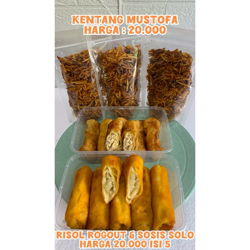 

kentang mustofa , sosis solo & risol rogout