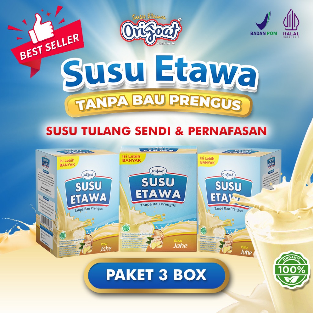 

Susu Origoat Susu Kambing Etawa FS Herbal Alami Kemasan 375 gram - Susu Origoat Untuk Nyeri Sendi dan Asam Urat Cocok untuk Pegal Linu - Susu Origoat untuk Syaraf Kejepit dan Osteoporosis Susu Origoat Resmi BPOM 3 box