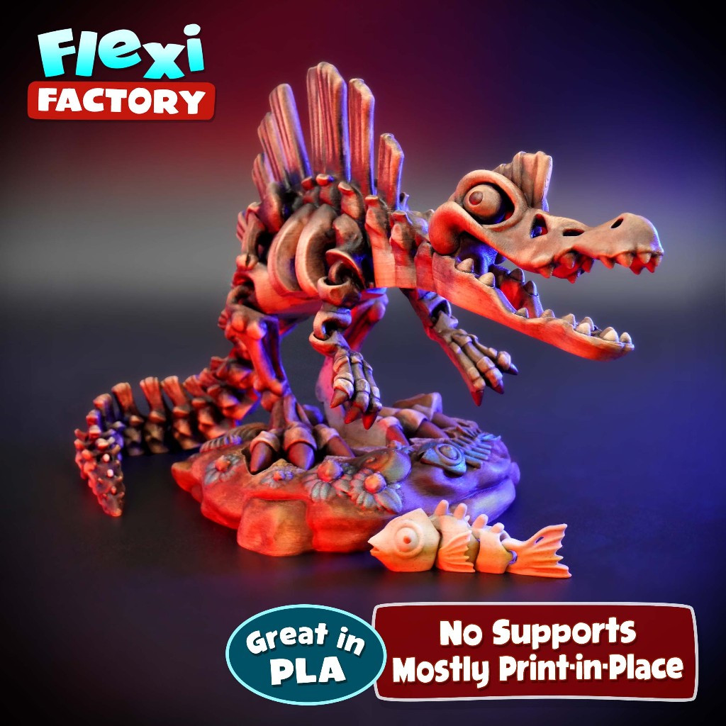 Cuero Mainan Artikulasi Kerangka Spinosaurus Skeleton Spinosaurus