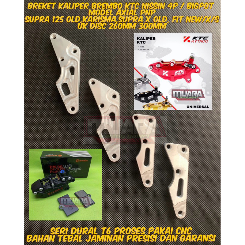 breket kaliper bigpot brembo/ktc/nissin 4p set baut disc pnp supra x125old/kph karisma supra x old f