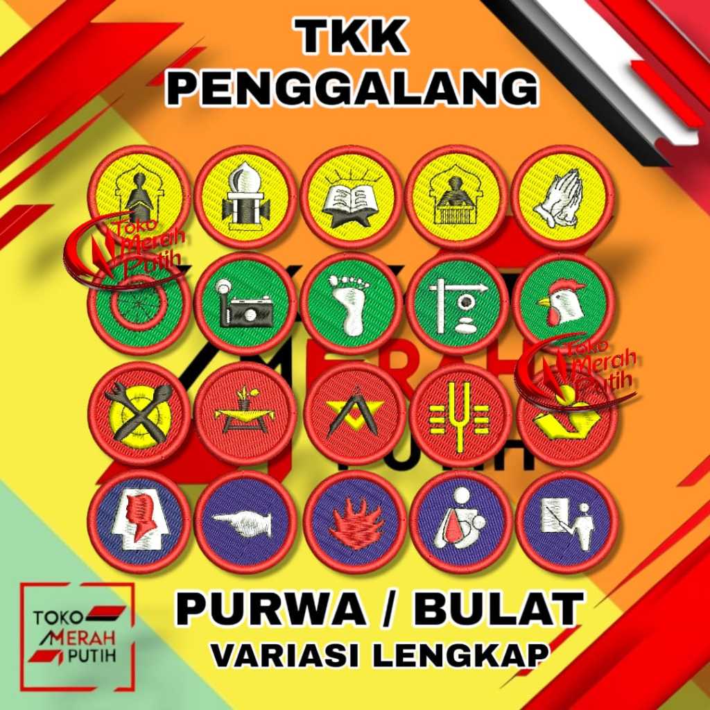 Badge tkk pramuka penggalang purwa bordir variasi lengkap