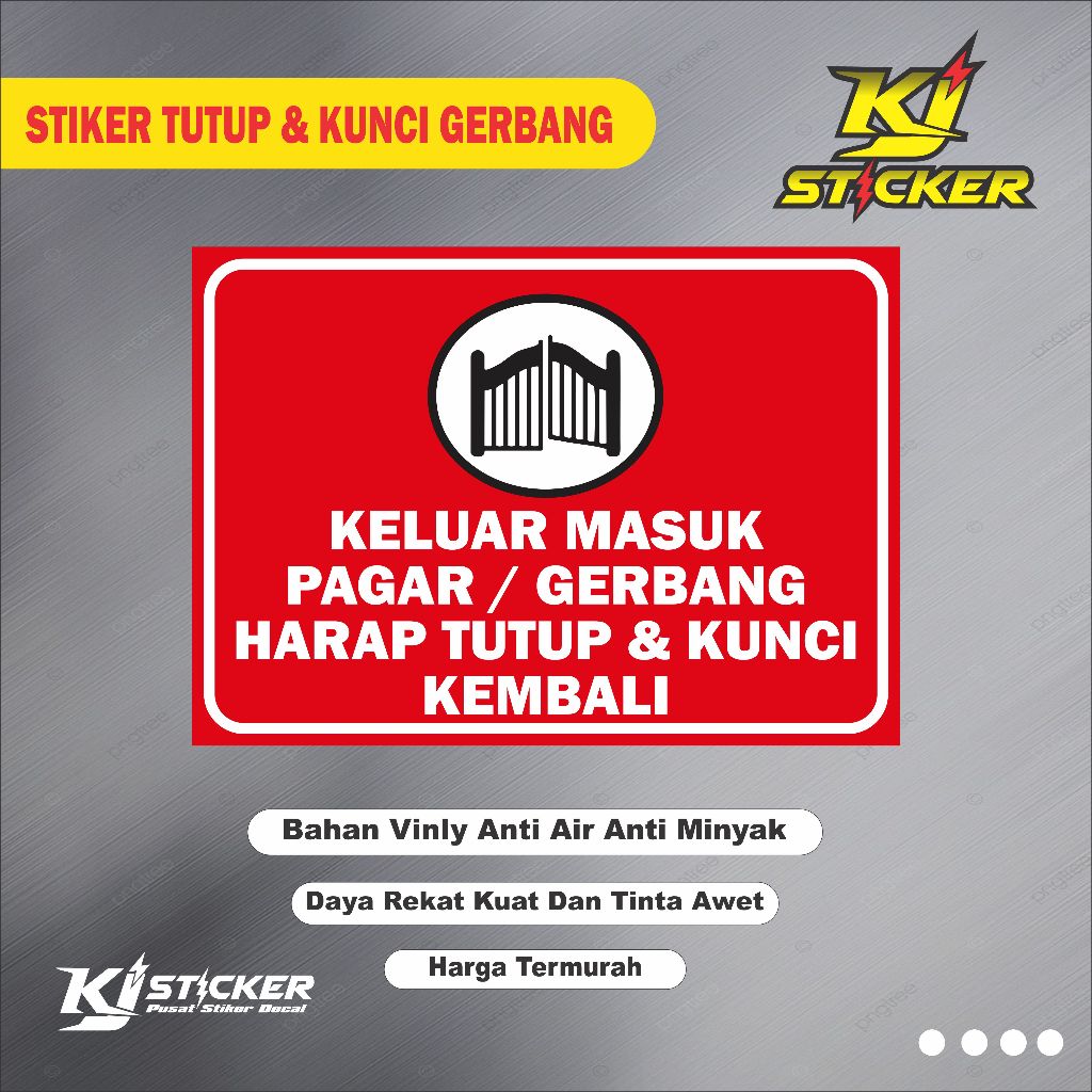 

Promo Stiker Keluar Masuk Pagar Tutup Kembali / Stiker Keluar Masuk Pagar Kunci Kembali / Stiker Pagar Tutup Kembali / Bahan Vinyl Anti Air