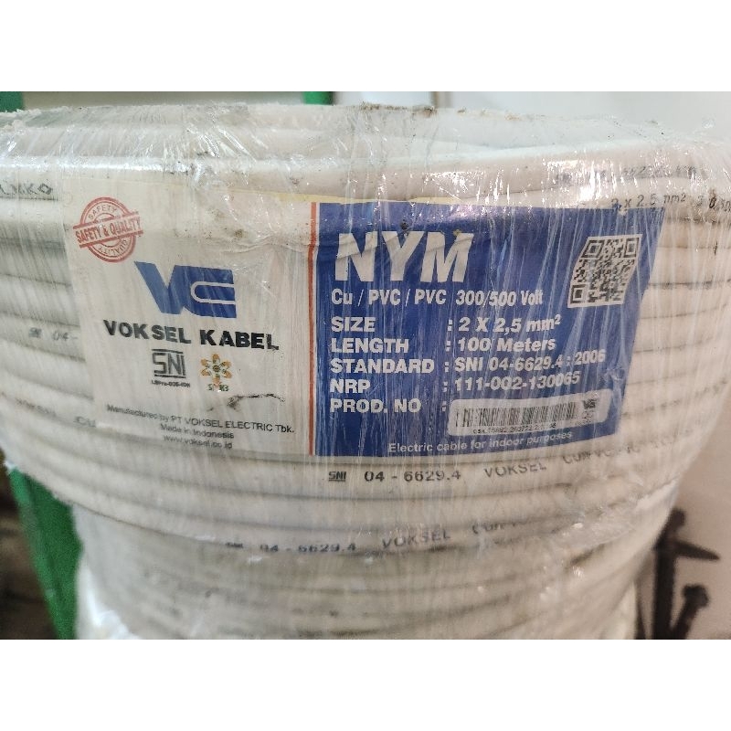 Kabel NYM 2x2,5mm 2x2,5 merk voksel biasa harga murah