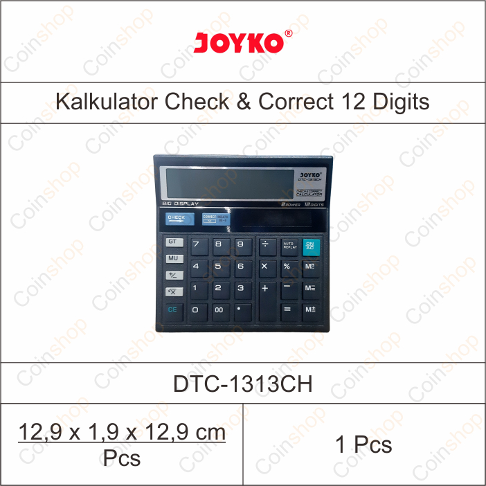 

Joyko DTC-1313CH Calculator Kalkulator 12 Digits Check Correct Per Pcs