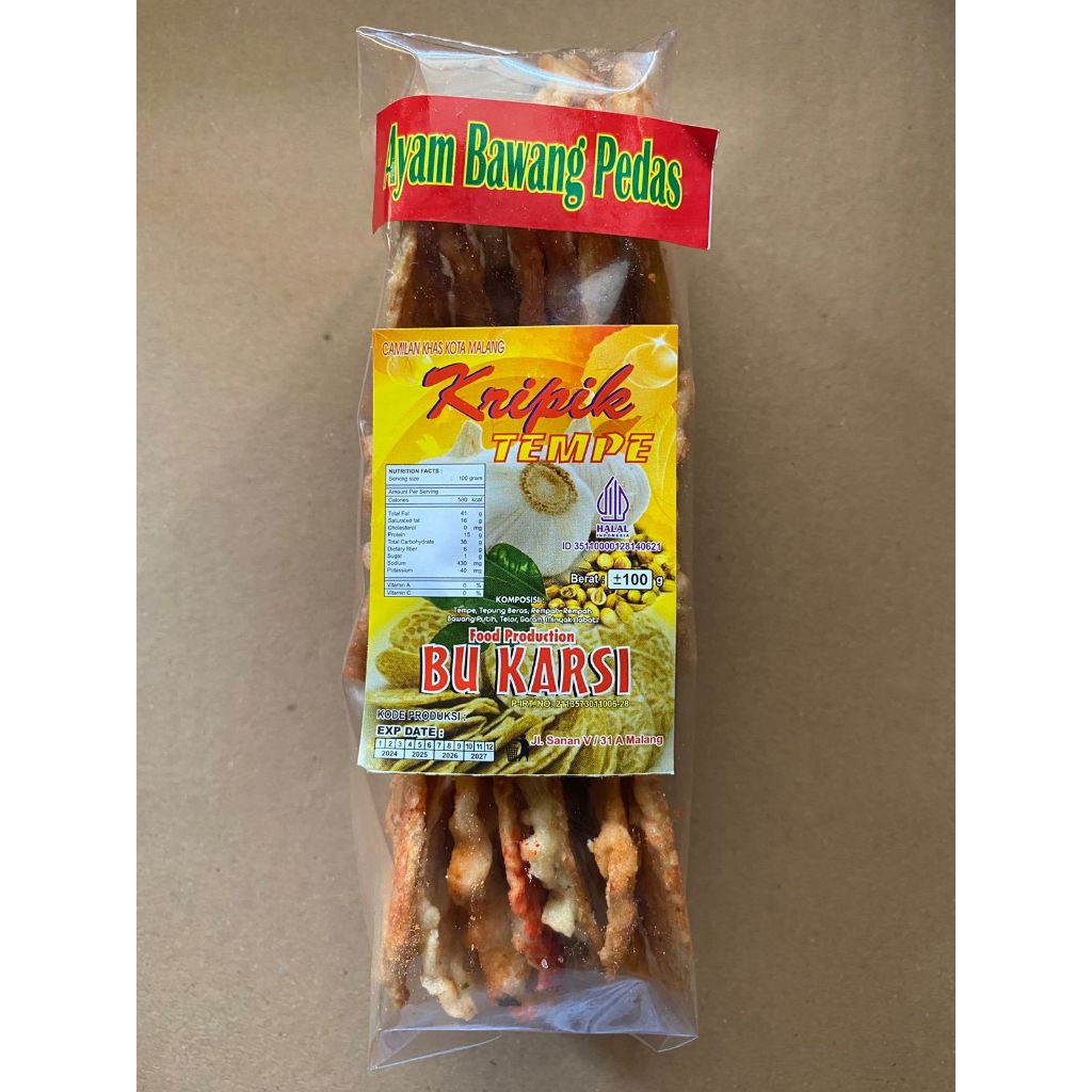 

Keripik Tempe Renyah Gurih 100gr Oleh-Oleh Malang
