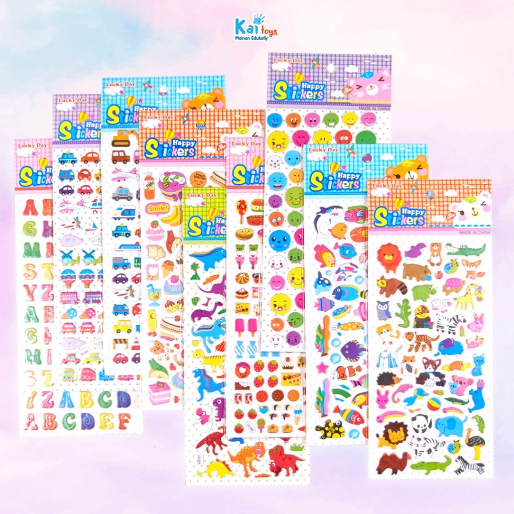 

STICKER 3D 1pcs GROSIR / STIKER TIMBUL BESAR TEMA RANDOM / HAKA TOYS