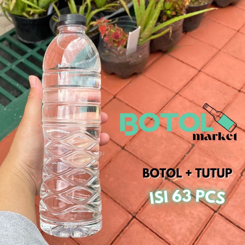 BOTOLmarket - BOTOL GENERAL 600ML+TUTUP ( ISI 63 PCS ) FREE PACKING KARDUS - BOTOL PLASTIK