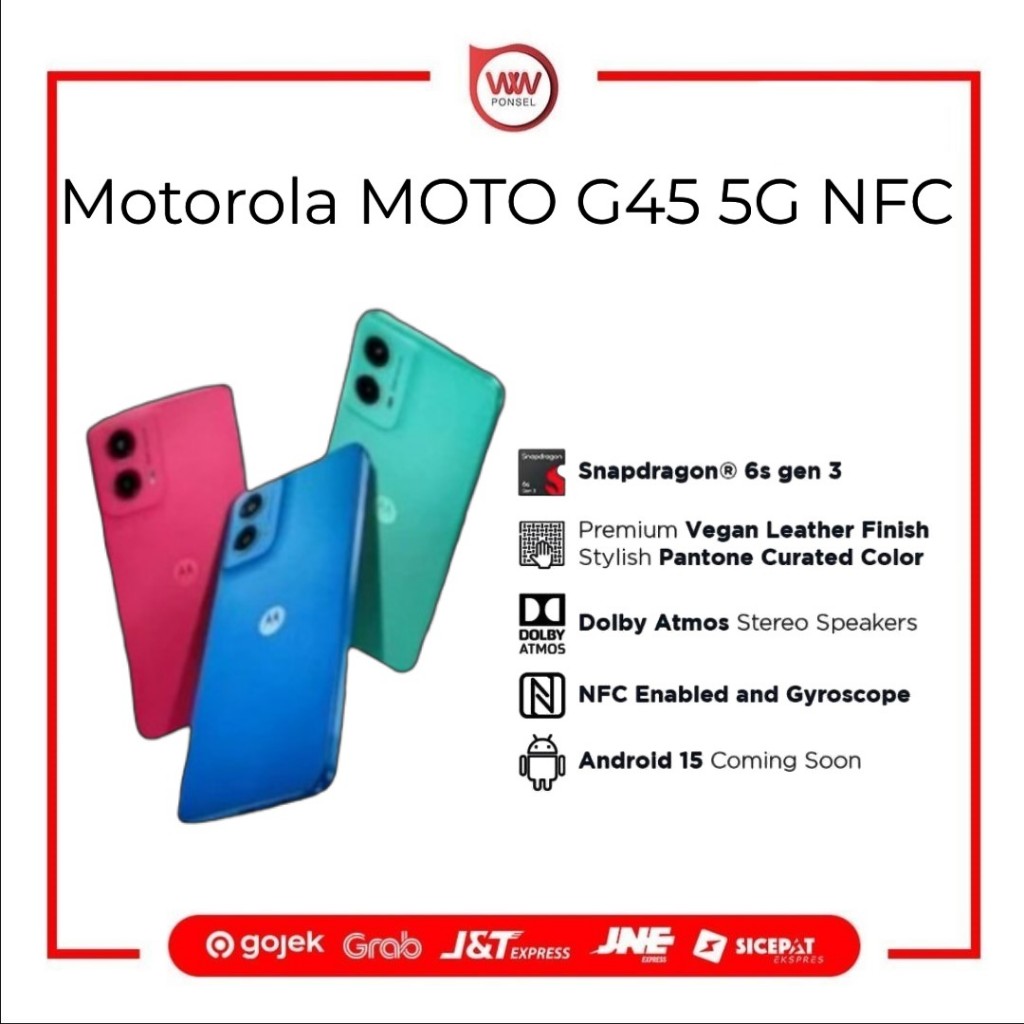 Hp  Motorola MOTO G45 5G NFC Ram 8GB Internal 256GB Garansi Resmi