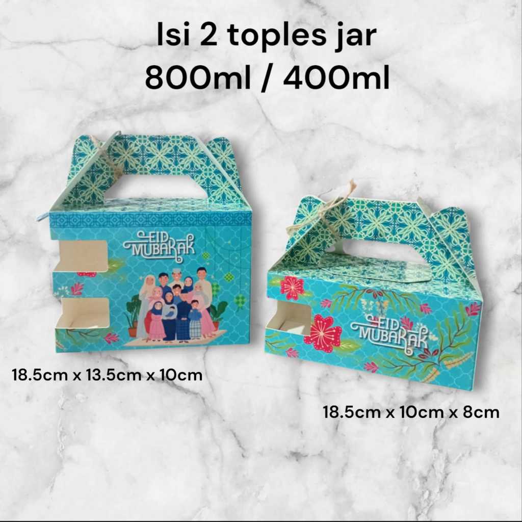 

Dus hampers isi 2 toples jar 400ml & 800ml tema idul fitri Lebaran