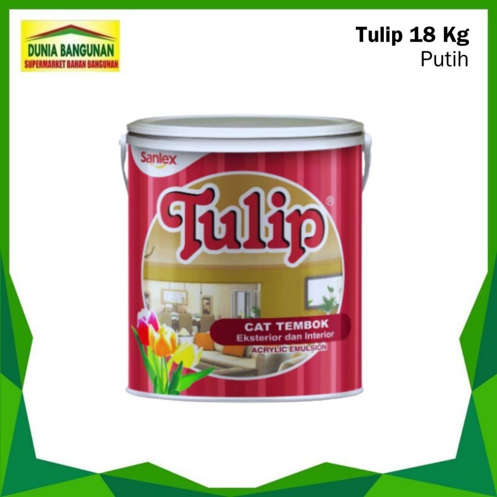 Cat Sanlex Tulip Putih 18 Kg Cat Tembok Interior Putih