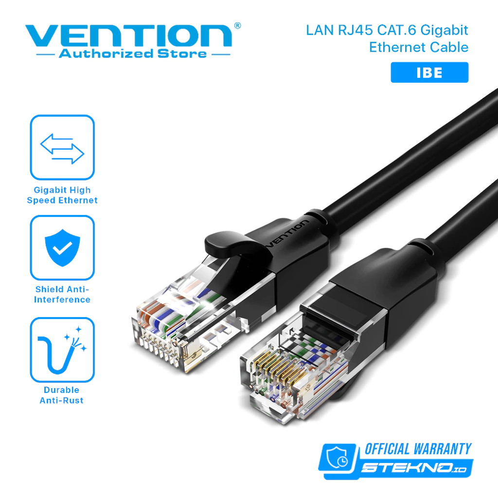 Vention Kabel Lan Ethernet RJ45 Cat6 Cat 6 Gigabit 1Gbps UTP IBE IBK 10M- 40M