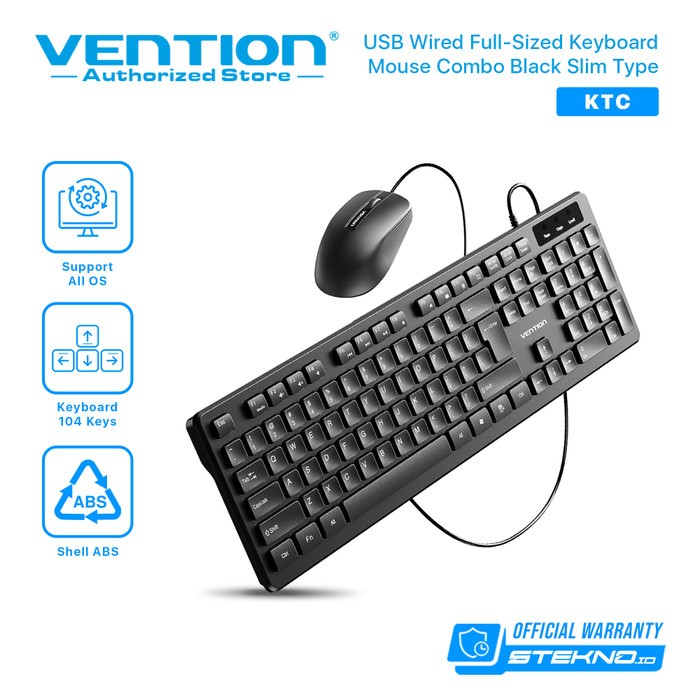 Vention Keyboard Mouse Combo Cable Wireless Bluetooth Optical USB 1200 dpi for PC Laptop Mac Linux A