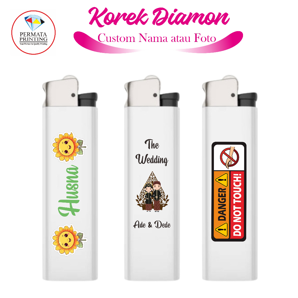 KOREK API DIAMOND CUSTOM FOTO/GAMBAR | SOUVENIR DAN MERCHANDISE | PRINT UV 2 SISI