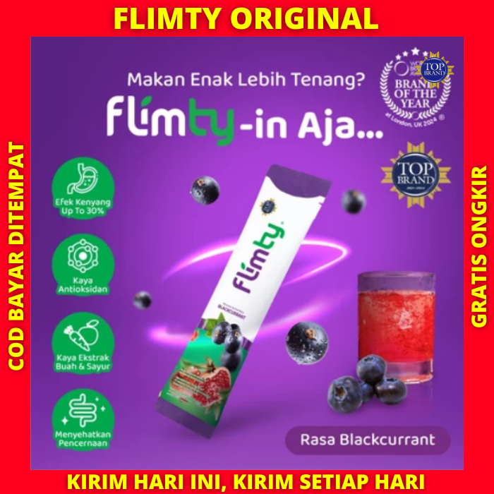 FLIMTY 1 SACHET BPOM ECERAN HALAL DIET DETOX FIBER FLIMTEA ORIGINAL ORI ECER SACET SASET