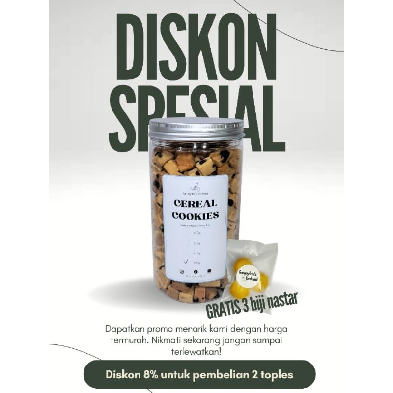 

Cereal cookies premium diskon 8% - original dan coklat almond fannyka's baked