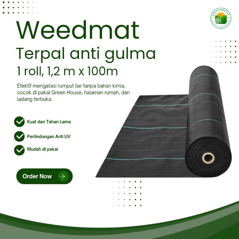 Mulsa Weedmat Hitam 1.2 Meter, Weedmat Ecer