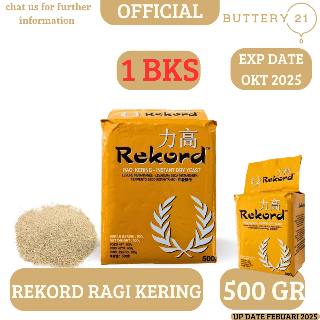 

RAGI KERING REKORD 500 GR/REKORD RAGI KERING INSTAN/INSTANT DRY YEAST/RAGI INSTAN