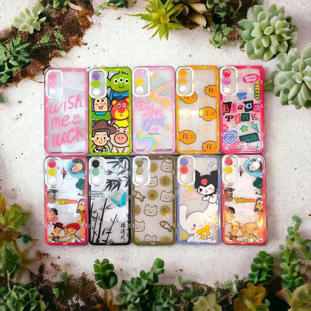Case karakter Oppo A38 / A16 / A58 / A5S / A12 / A7 / F9 / A3S Soft Case Corak Motif Karakter Lucu