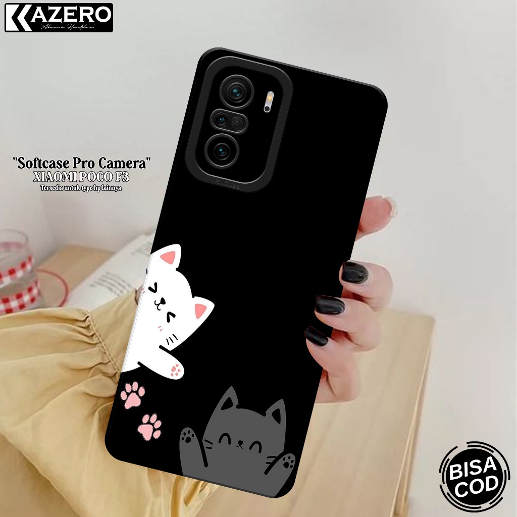 KAZERO - Case Hp Xiaomi Poco F3 - Fashion Case Kucing - Pro Camera - Softcase Xiaomi Poco F3 - Kesin