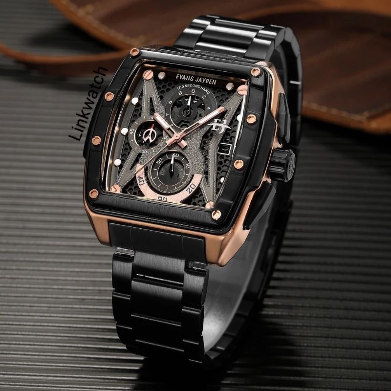 Evans Jayden EJ 9624 Jam Tangan Pria Rantai Chronograph Original Garansi Resmi