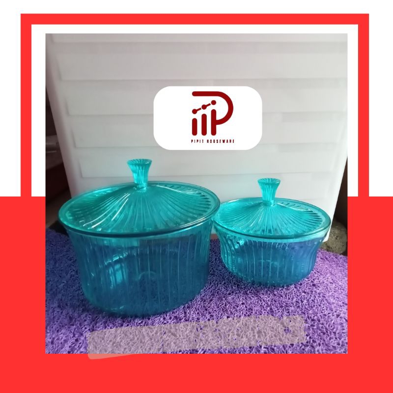 Toples Tupperware round Cristal canister