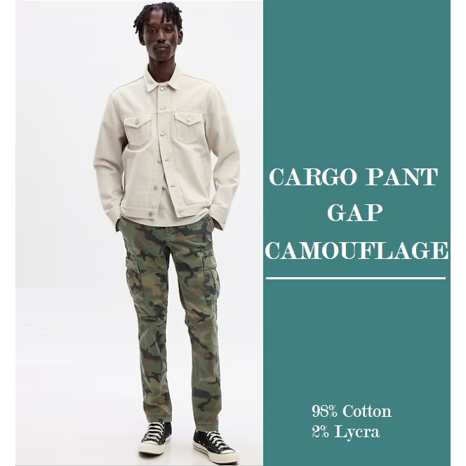 GAP Essential Straight Cargo Pants For Men Camouflage