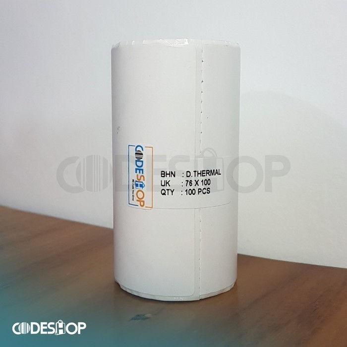 

Stiker Label Thermal 76 x 100 mm Codeshop Premium 1 Line 76x100mm Coreless Isi 100 Pcs Printer 80mm