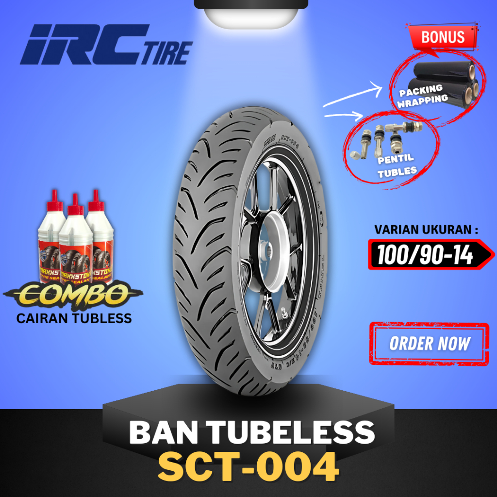 [READY COD] BAN IRC SCT004 100/90-14 RING 14 / BAN TUBELESS IRC RING 14 BAN MOTOR PCX AEROX VARIO TU