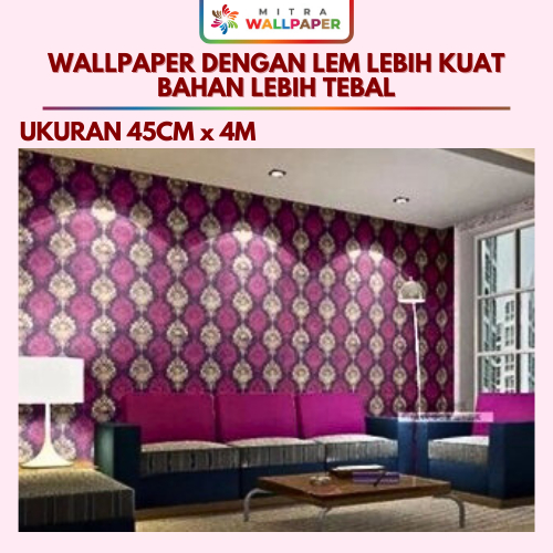 Wallpaper Dinding Kamar Tidur Motif Batik Ungu Gold Walpaper Dinding Ruang Tamu Motif Batik Gold Ung