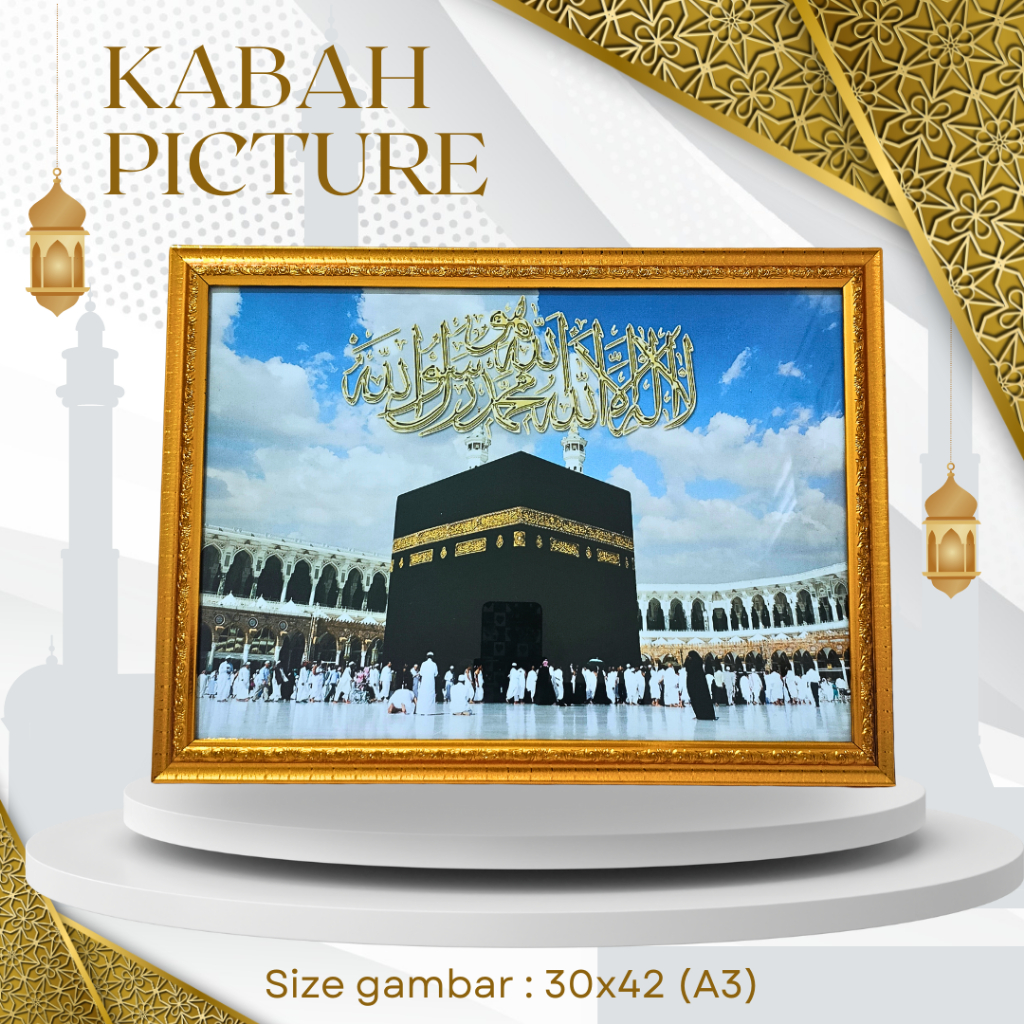 Hiasan dinding kabah mekah madinah lebaran idul fitri 2025