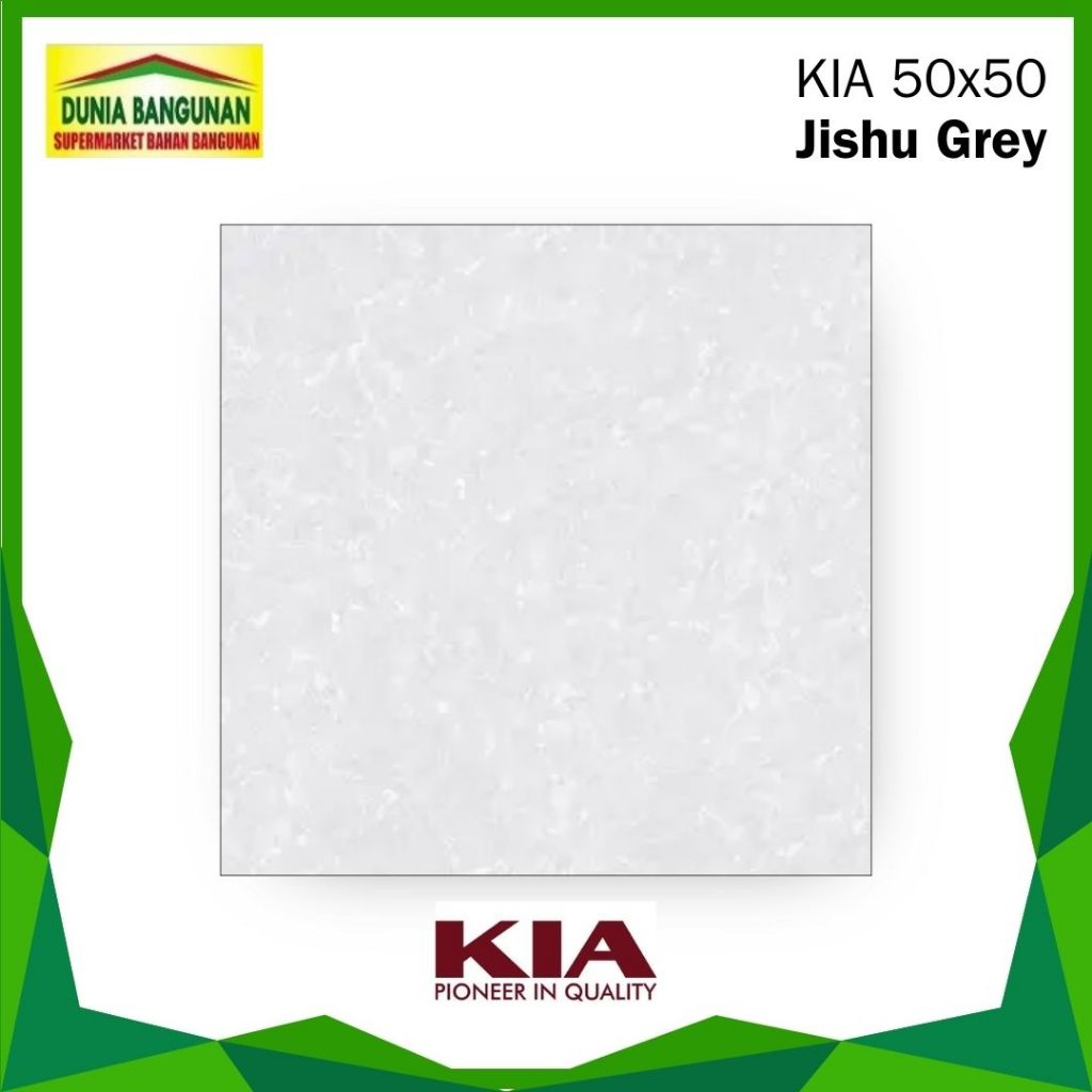 Keramik Lantai 50x50 KIA Jishu Grey Keramik Glossy / Keramik Lantai Ruang Tamu / Keramik Motif Marme