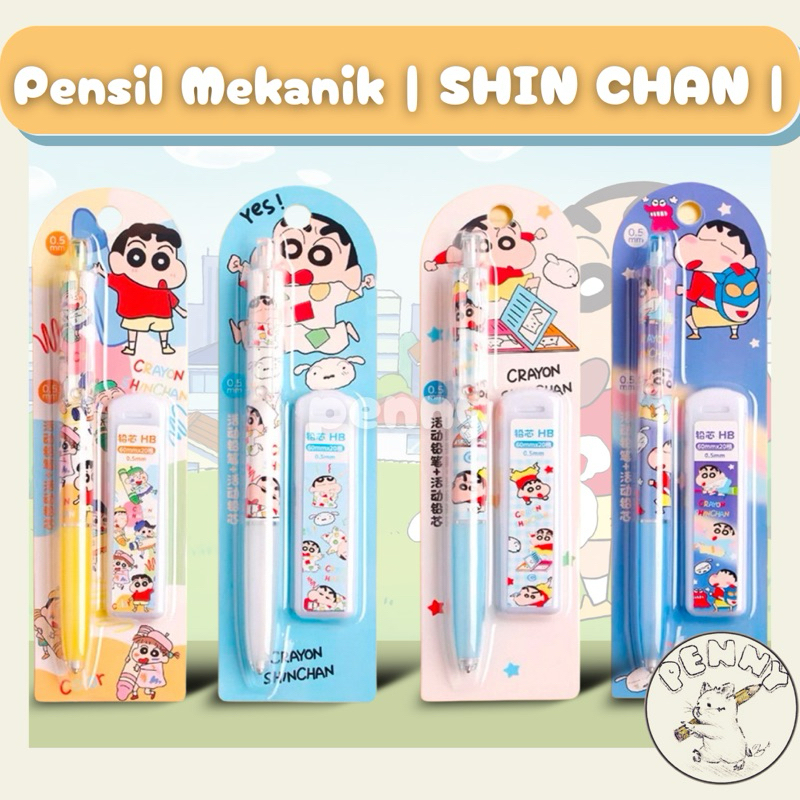 

Pensil Mekanikal SHIN CHAN [1 PCS] + Isi Lead Pensil 0.5 HB Original Lucu Murah Smooth Writing