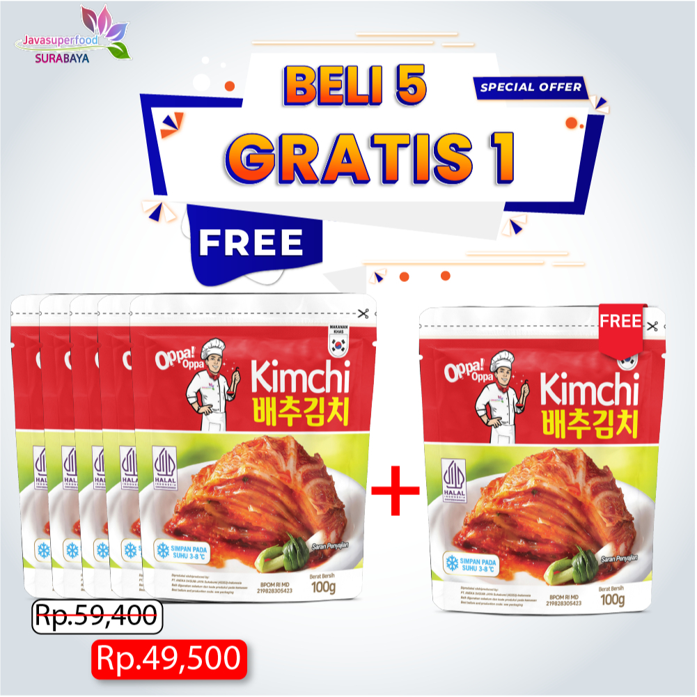 

(BELI 5 GRATIS 1) KIMCHI Sawi Fresh / Kimchi Halal / Kimchi Korea 100G