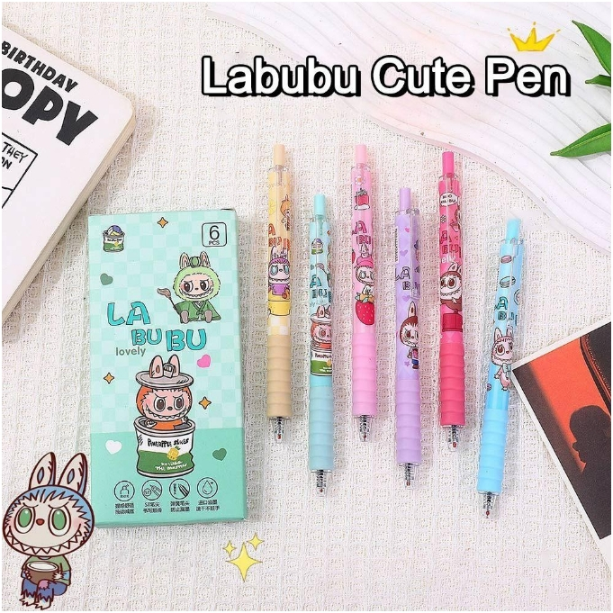 

【】1 Pak Pulpen Gel 0.5mm isi 6 Pcs CAPY BARA LABUBU Pen Bolpoin Tinta Gel Cair Model Cetekan Isi 12Pcs Pena Aesthetic Edition Karakter Kartun Lucu