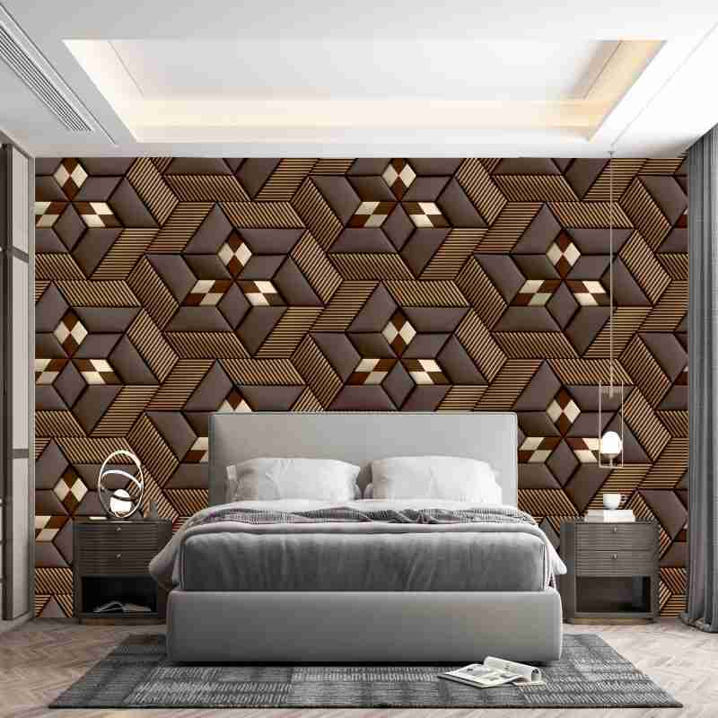 Wallpaper Sticker Dinding Motif Hexagonal 3D Merah Panjang 8 Meter x Lebar 45cm