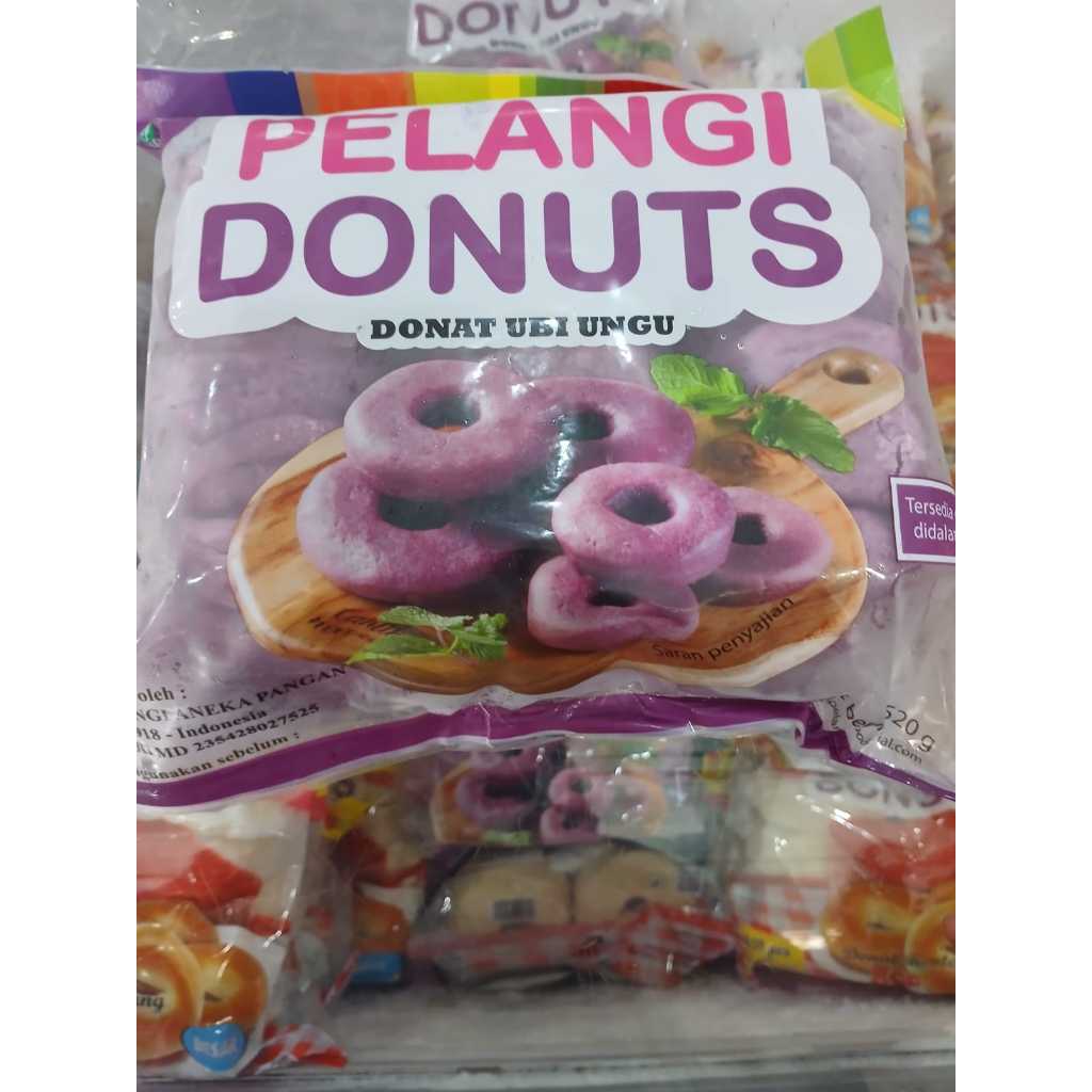 

Donut pelangi ubi ungu isi 10 dan isi 21