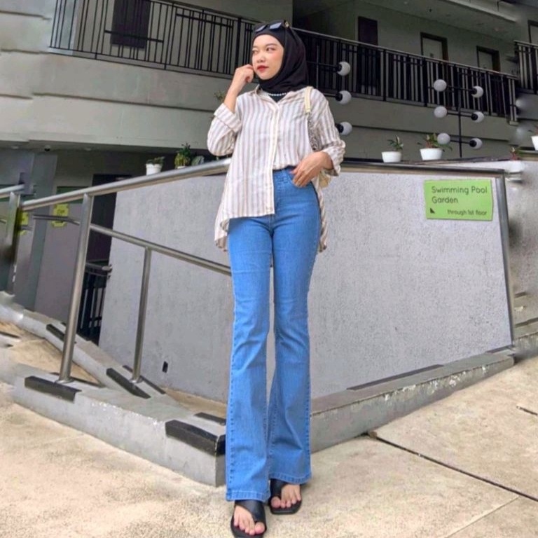 KODE X16A RA JEANS  CELANA HIGHWAIST CUTBRAY JEANS WANITA PREMIUM