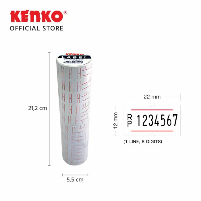 

STICKER LABEL HARGA KENKO 6001-2R 1 LINE / 1 BARIS