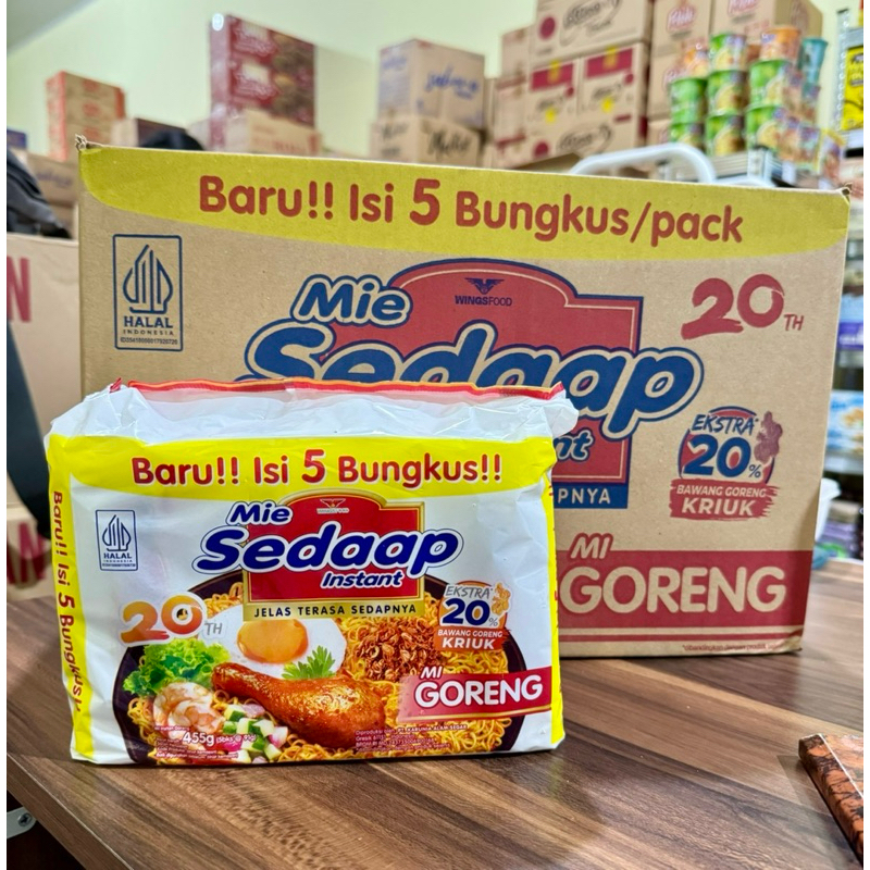 

Sedap Mie goreng banded ( 5bks x 91 gr ) 1 karton isi 8 bag