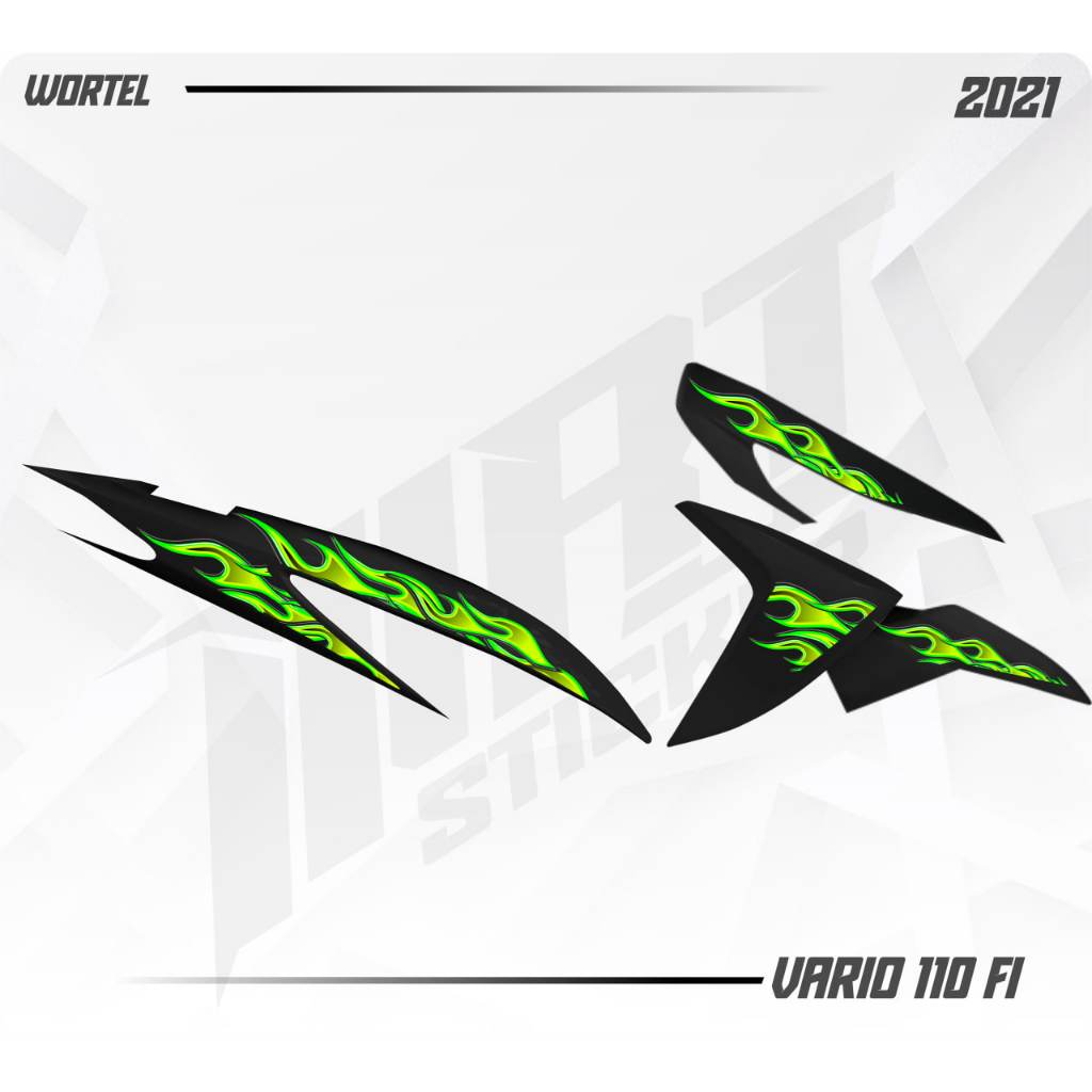 Striping Vario 110 FI - Stiker Transparan Vario 110 FI Api Vol 2 (Sudah Terpotong)