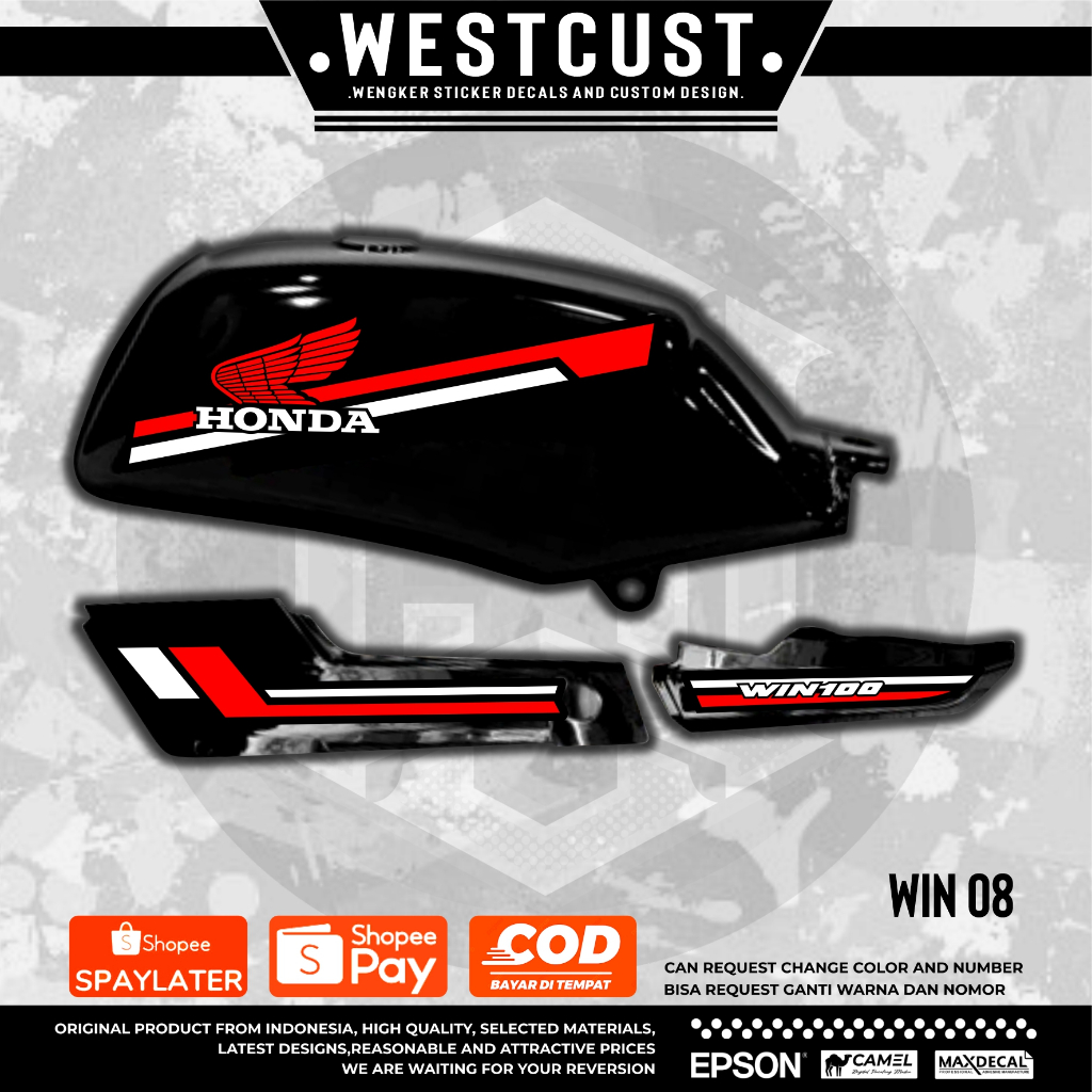 Stiker variasi striping HONDA WIN 100 design custom