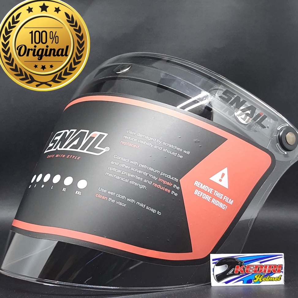 KODE T52B Visor SNAIL F19A Original ori kaca helm retro datar iridium flat warna red blue clear hita