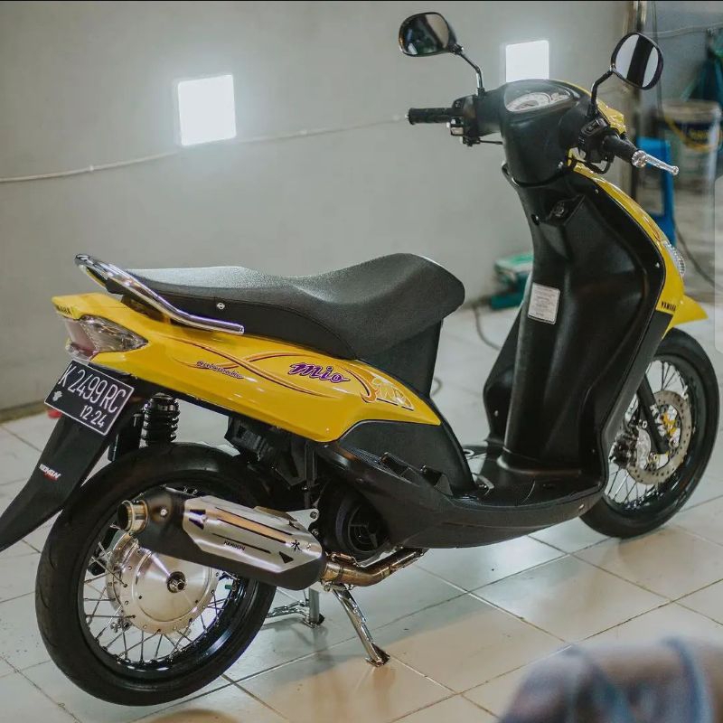 Striping Mio Sporty Flowers Kuning Sticker Lis standard Ori Mio Sporty 2004 Kuning