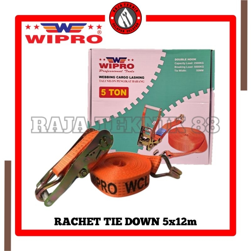 Tali Webbing WIPRO 5 Ton 12m Tali Krek / Miniatur / Trek Belt/ tali sound / rachet tie down