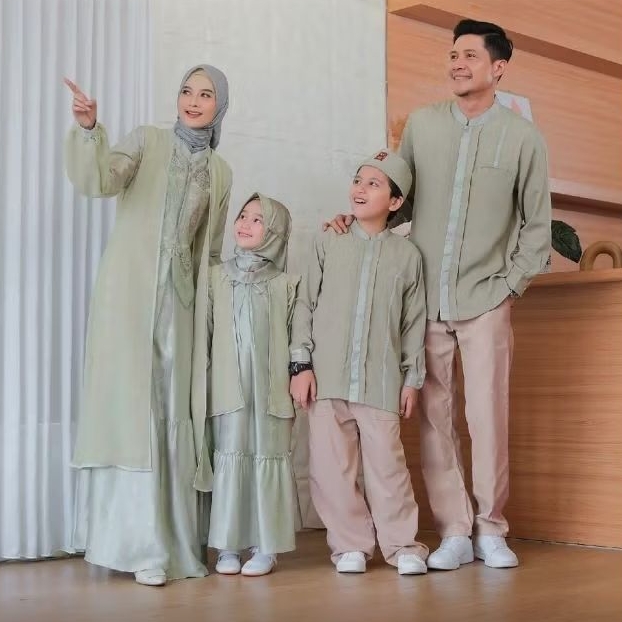 DARPANA SERIES PASTEL GREEN - SARIMBIT KEKE - BAJU LEBARAN - RACUN SHOPEE