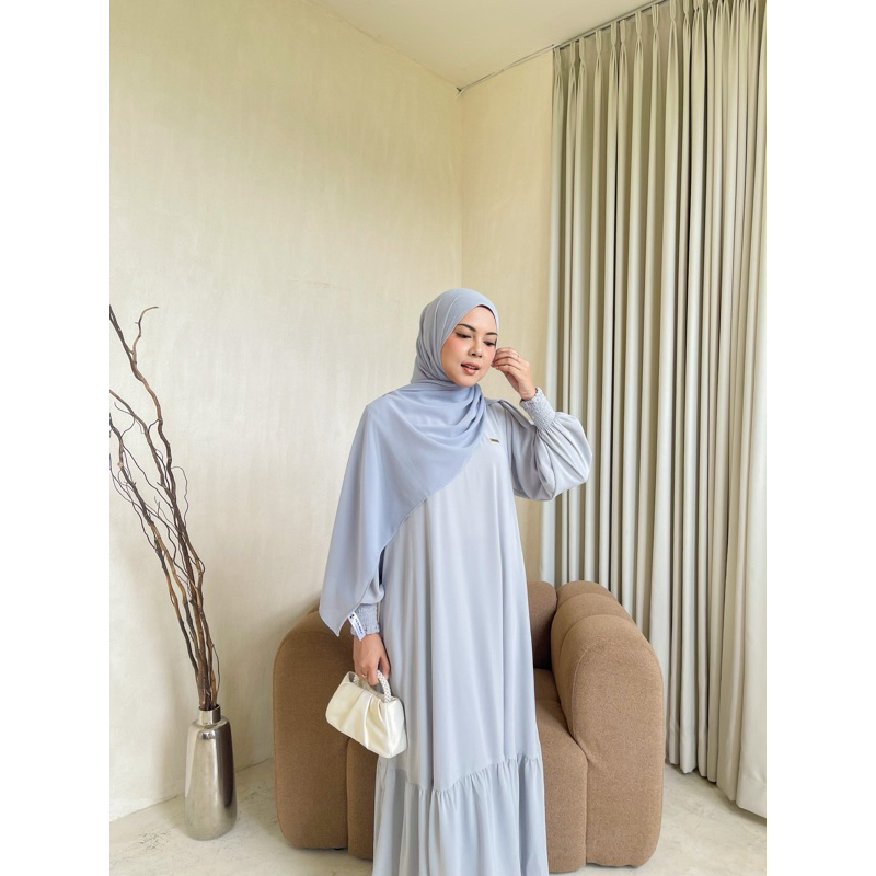 Yoya – Mona Plain Dress – Gamis Wanita Polos Nyaman Full Furing