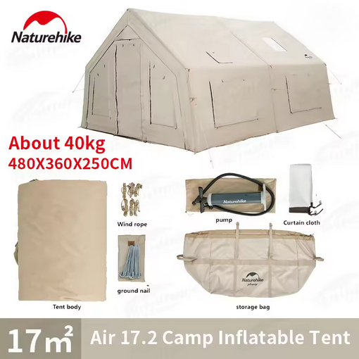TENDA COTTON AIR 17.2 INFLATABLE NATUREHIKE CNH22ZP012 - TENDA GLAMPING